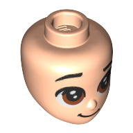 Lego Minidoll Head Reddish Brown Eyes / Light Nougat