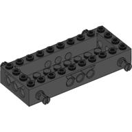 Lego Vehicle Base 4 x 10 x 1 1/3 with 8 x 2 Recessed Center [4 Pins / Technic Holes] / Black