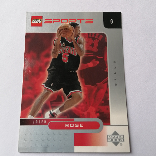 Lego Trading Card, NBA: Jalen Rose, Chicago Bulls #5 / [No Color/Any Color]