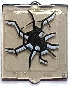 Lego Glass for Window 1 x 2 x 2 Flat Front with Black and White Cracks Pattern 3 (Sticker) - Set 70425 / Trans-Brown