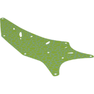 Lego Wing, Right, 11 x 27.5 Triangle, with Gold Scales Print / Sand Green