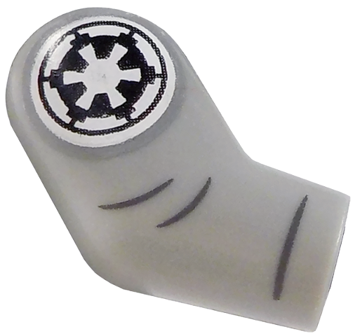 Lego Arm, Right with SW Imperial Logo and Dark Bluish Gray Creases Pattern / Light Bluish Gray