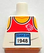 Lego Torso Tank Top with 'TEAM GB 1948' Pattern / White