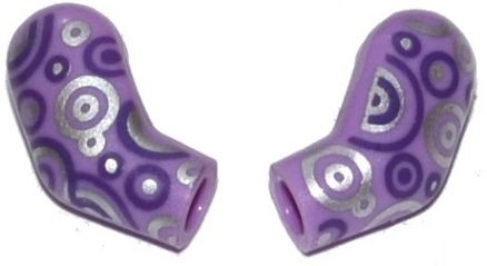 Lego Arm, (Matching Left and Right) Pair with Dark Purple and Silver Circles Pattern / Medium Lavender