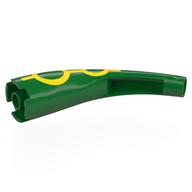 Lego Animal / Creature Body Part, Tail / Claw / Horn / Branch / Tentacle, End Section, Large with Yellow Line, Circles Print