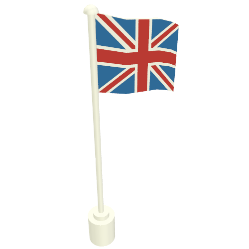 Lego Flag on Flagpole with United Kingdom Print / White