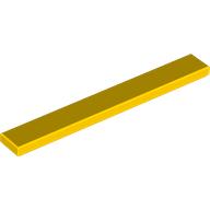 Lego Tile 1 x 8 with Groove / Yellow