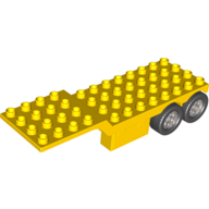 Lego Duplo Trailer Four Rear Wheels, Elevated Front End, 4 x 12 Studs / Yellow