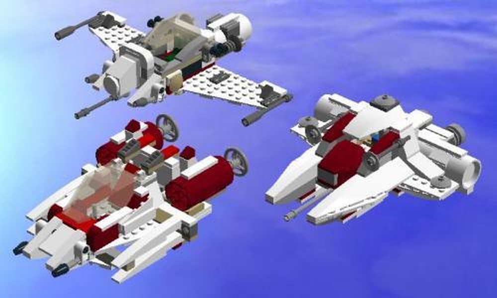 Lego Spaceships XA01, XA02, & XA03 (Alt Build of 9493-1 + 75003-1)