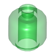 Lego Minifig Head [Plain] [Hollow Stud] / Trans-Green