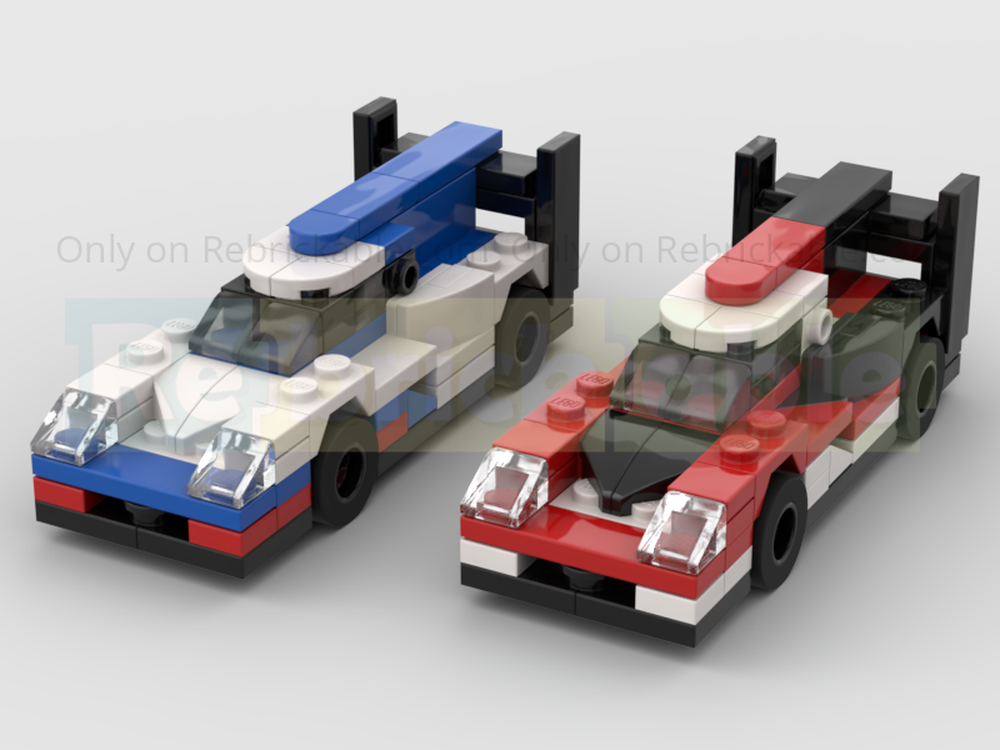 Lego Pair Of Meyer Shank Racing Acura ARX-06 LMDh Hypercar Racing Cars - Half Speed Champions Scale