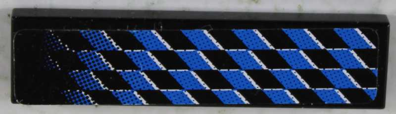 Lego Tile 1 x 4 with Fading Blue Checkered Pattern Left (Sticker) - Set 8458