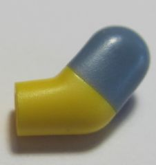 Lego Arm, Left with Molded Sand Blue Short Sleeve  Pattern / Yellow