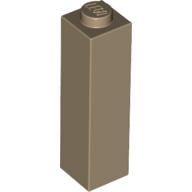 Lego Brick 1 x 1 x 3 / Dark Tan