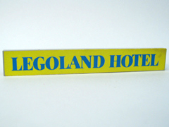 Lego Train Level Crossing Center Rail Cap Insert with 'Legoland HOTEL' Pattern (Sticker) - Set 6390 / Light Gray
