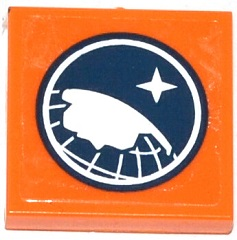 Lego Tile 2 x 2 with Arctic Explorer Logo Pattern (Sticker) - Set 60036 / Orange