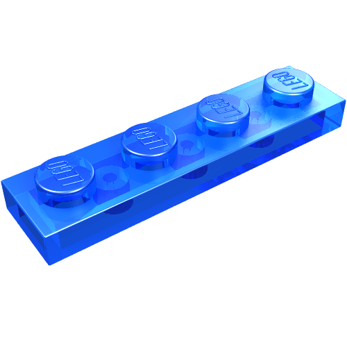 Lego Plate 1 x 4 / Trans-Dark Blue