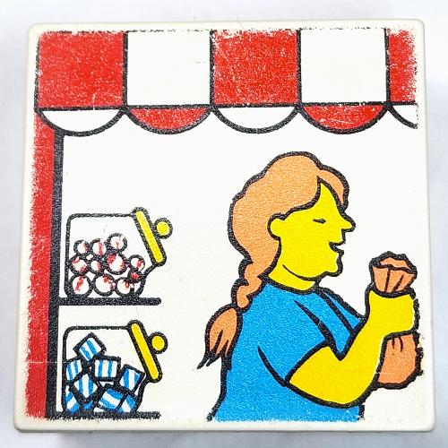 Lego Duplo Tile 2 x 2 x 1 with Mosaic, Town 14 Print - 9221-1 / White