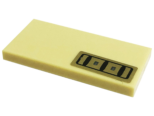 Lego Tile 2 x 4 with Dark Tan Door Control Switches Pattern (Sticker) - Set 75290
