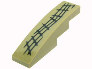 Lego Slope, Curved 4 x 1 with Black Scales Pattern Model Upper Right (Sticker) - Set 70014