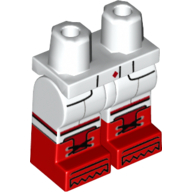 Lego Hips with White Legs and Red Boots Pattern with Red Diamond Button, Pockets and Detailed Boots Print