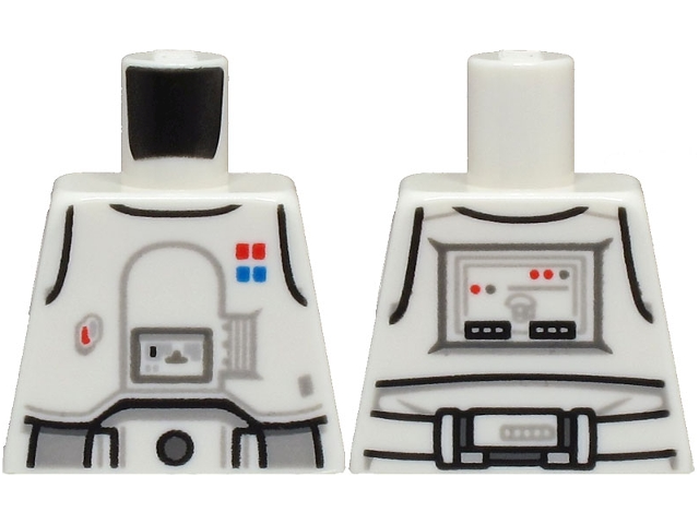 Lego Torso SW Armor Snowtrooper Commander with Printed Back Pattern 2 / White