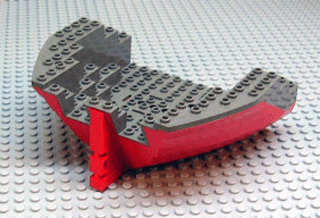 Lego Boat, Hull Large Stern 14 x 16 x 5 1/3 with Dark Gray Top (2558 / 2559)