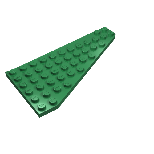 Lego Wedge, Plate 7 x 12 Wing Left / Green