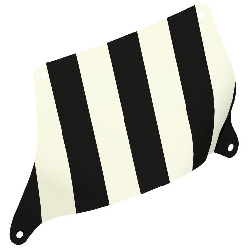 Lego Sail, Top, 27 x 17 with Black Thick Stripes Print / White