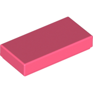 Lego Tile 1 x 2 with Groove / Coral