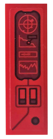 Lego Tile 1 x 3 with Control Panel, Radar, Graphs and Switches Pattern (Sticker) - Set 76095