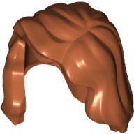 Lego Hair Mid-Length with Part over Front of Right Shoulder / Dark Orange