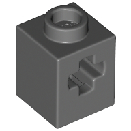 Lego Technic Brick 1 x 1 with Axle Hole / Dark Bluish Gray