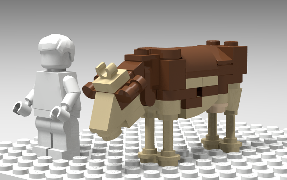 Lego Alpine Cow #2 (minifigure-scale)