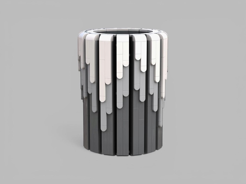 Lego Drip Vase 1 - Grayscale