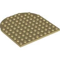 Lego Plate 10 x 10 with Rounded End / Tan
