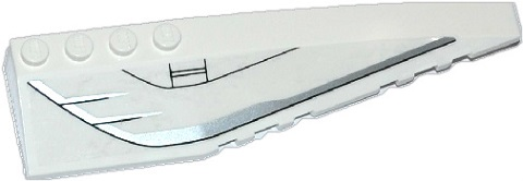 Lego Wedge 12 x 3 Right with DC Javelin Spaceship Pattern (Sticker) - Set 76028 / White