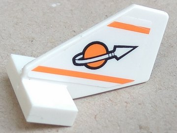Lego Tail Shuttle, Small with Modified Classic Space Logo and Two Orange Lines Pattern on Both Sides (Stickers) - Set 7645