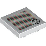 Lego Tile Special 2 x 2 Inverted with King Boo, Barcode Print (Sticker)