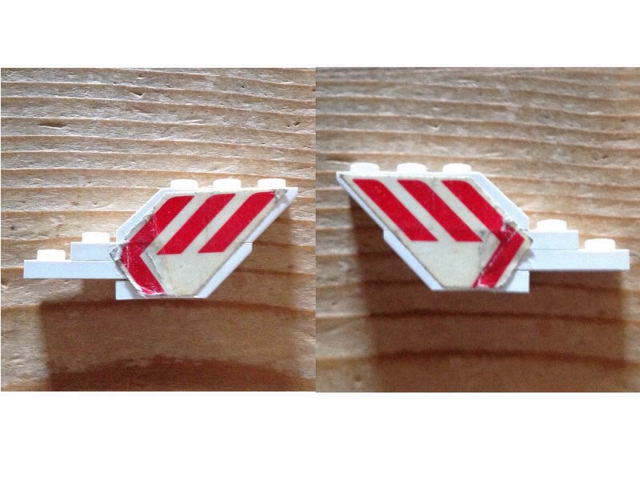 Lego Stickered Assembly 6 x 1 x 2 with Red Martinair Logo Pattern on Both Sides (Stickers) - Set 1611-2