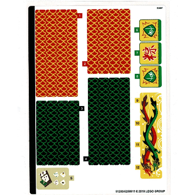 Lego Sticker Sheet for Set 80103-1