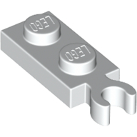Lego Plate Special 1 x 2 with Clip Vertical on End / White