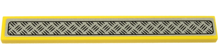 Lego Tile 1 x 8 with Silver Tread Plate with Black Border Pattern (Sticker) - Set 70432