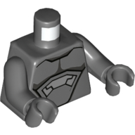 Lego Torso Armor, Silver Panels, Black Lines Print, Dark Bluish Gray Arms and Hands / Dark Bluish Gray
