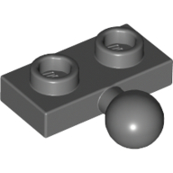 Lego Plate Special 1 x 2 with 5.9mm Centre Side Towball / Dark Bluish Gray