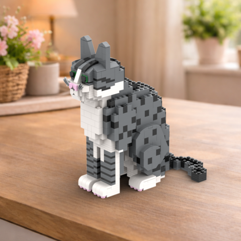 Lego Gray Tabby Cat