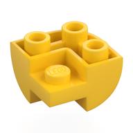 Lego Brick Curved Inverted 2 x 2 x 1, Corner / Yellow