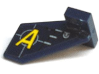Lego Tail Shuttle, Small with Yellow 'A' and Silver Lines Pattern on Left Side (Sticker) - Set 8631