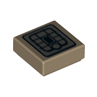 Lego Tile 1 x 1 with SW Rebel Alliance Jetpack Print / Dark Tan
