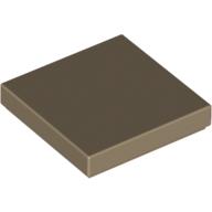 Lego Tile 2 x 2 with Groove / Dark Tan
